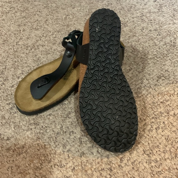 Birkenstock black Papillio Gizeh Solely wedge sandal shoes sz 9 - Picture 7 of 7